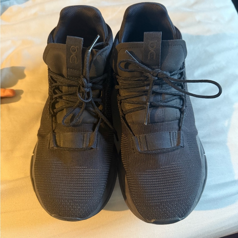 On Running Black Athletic Shoes with Breathable Fabric